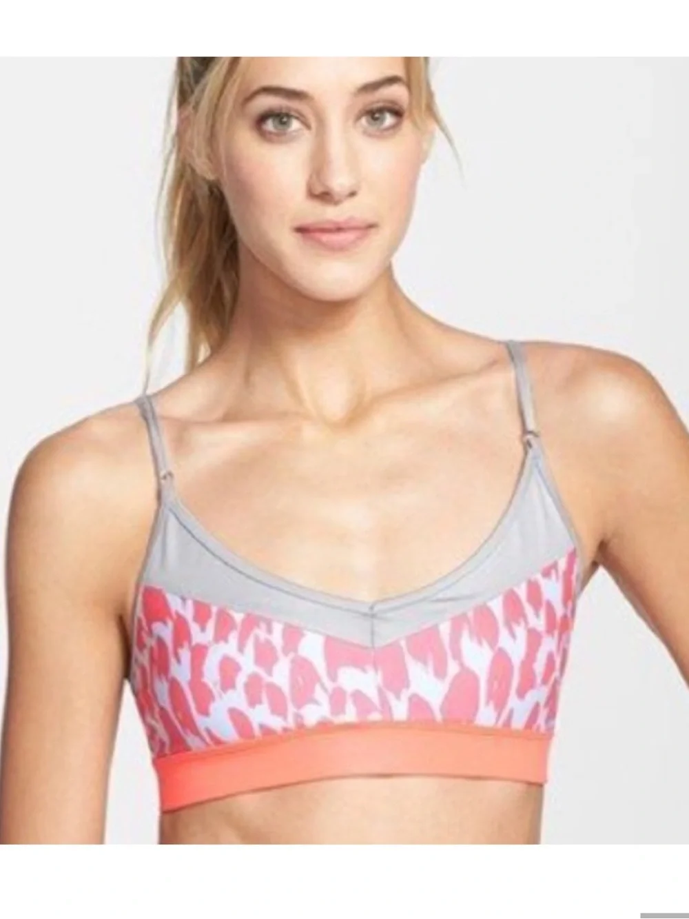 ALO Yoga Neon Pink Leopard Bralette EUC